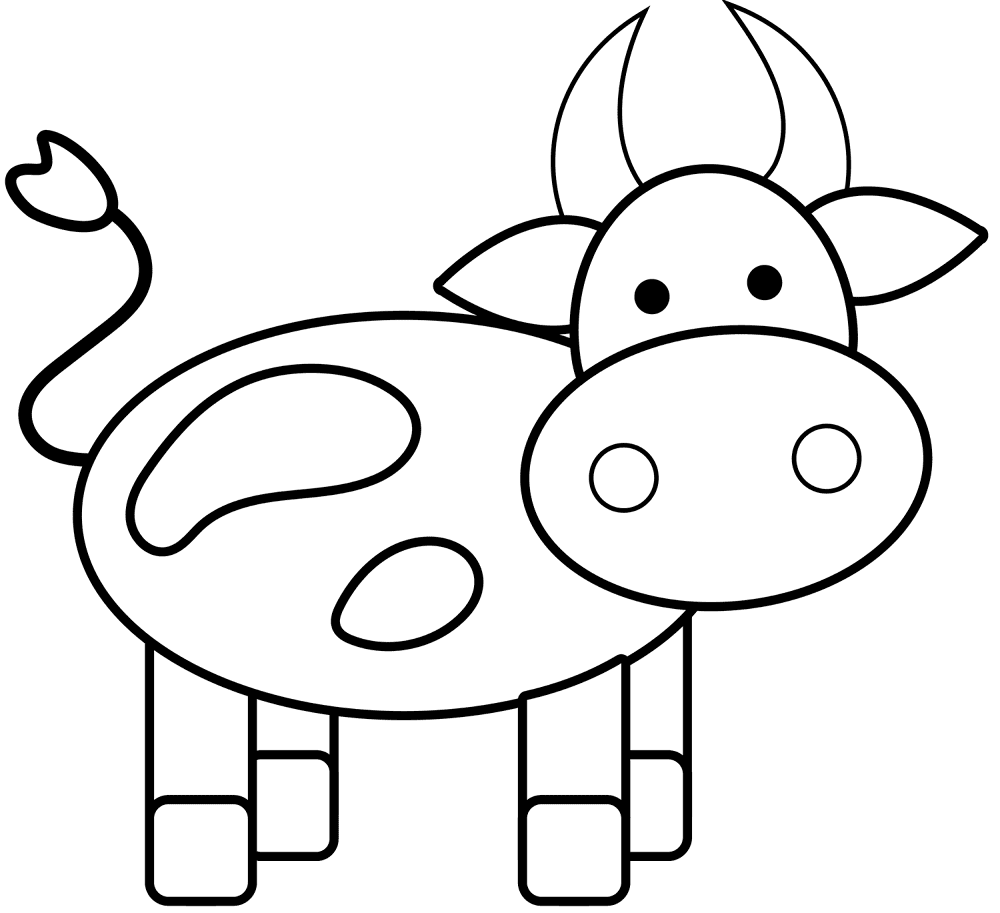 Desenho de Vacas para colorir e imprimir: número 33