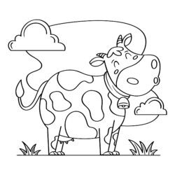 Desenho de Vacas para colorir e imprimir: número 47