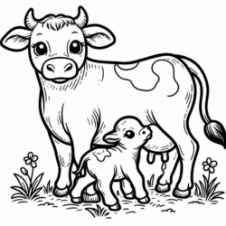 Desenho de Vacas para colorir