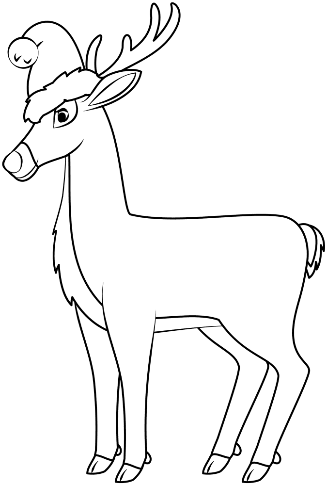 Desenho de Veados para colorir e imprimir: número 2