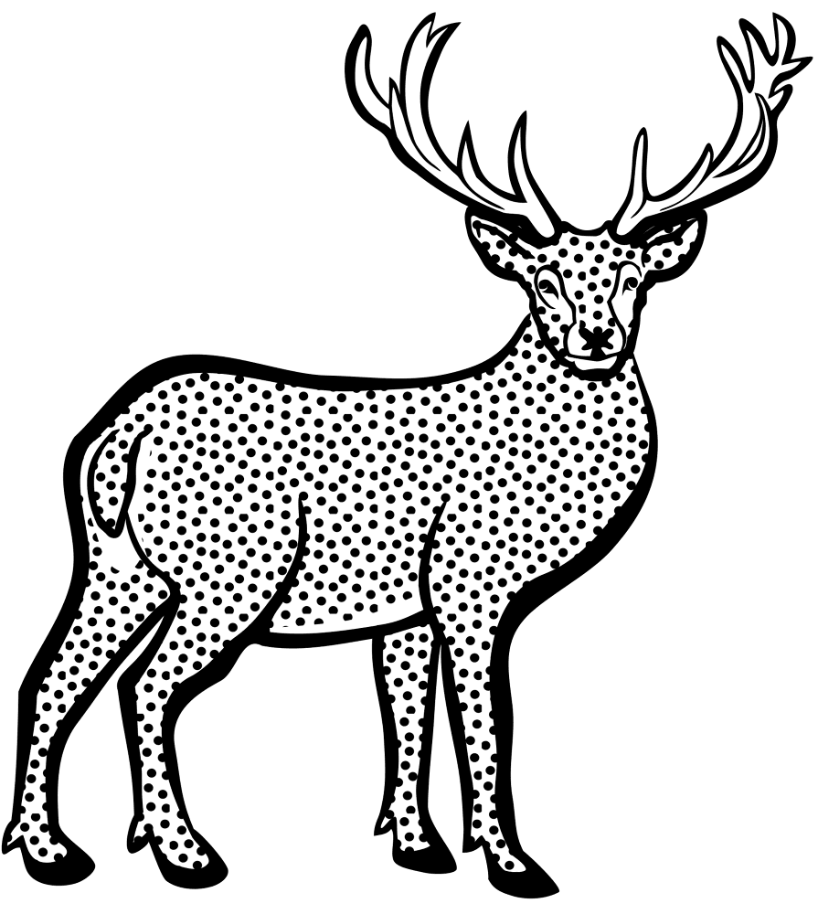 Desenho de Veados para colorir e imprimir: número 3
