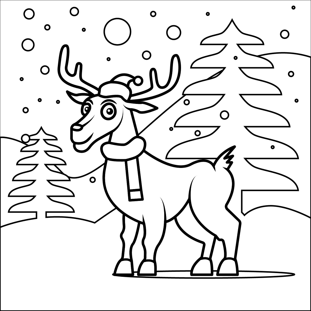 Desenho de Veados para colorir e imprimir: número 7