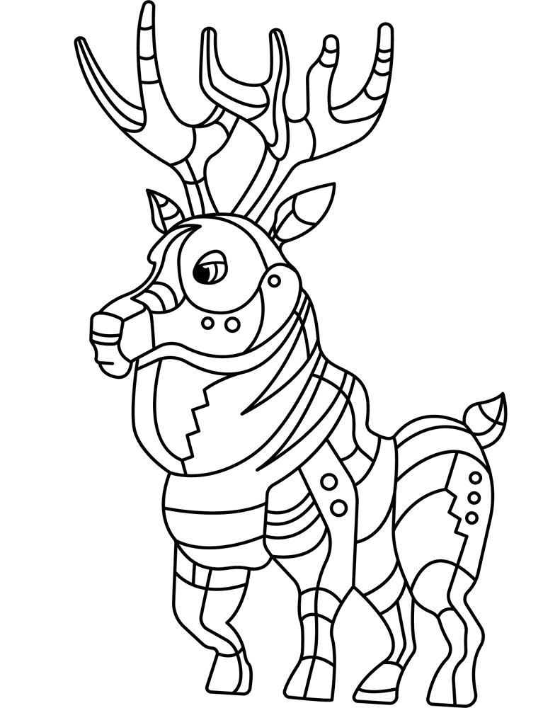 Desenho de Veados para colorir e imprimir: número 8