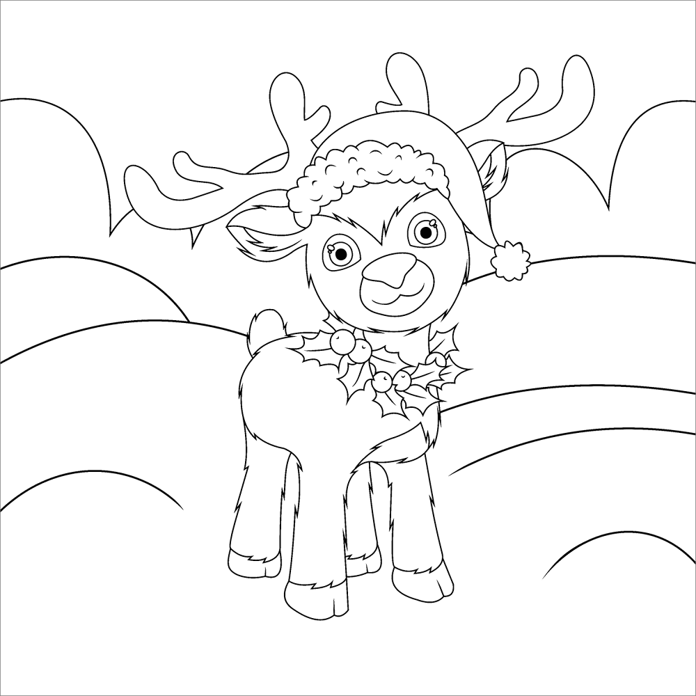 Desenho de Veados para colorir e imprimir: número 12