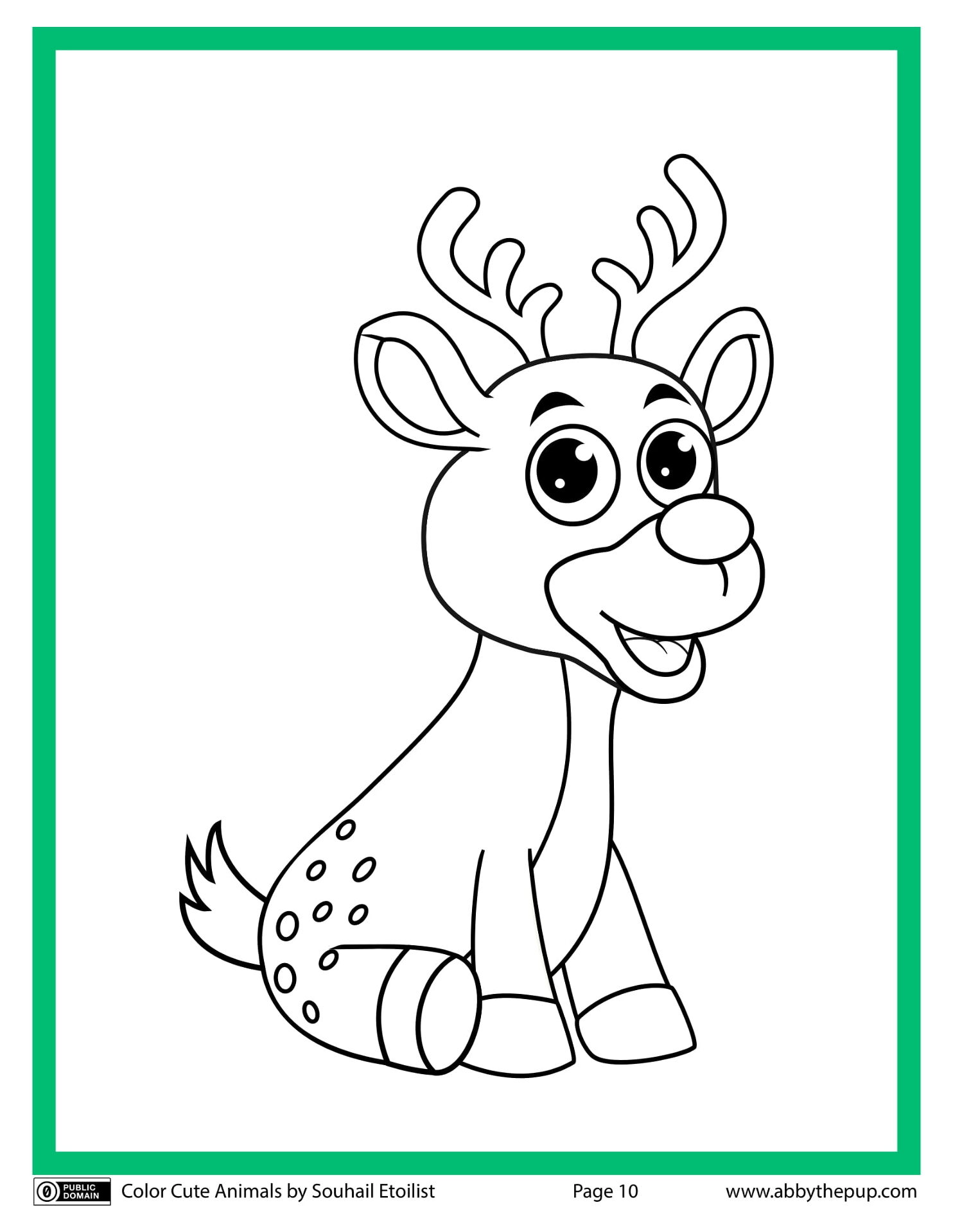 Desenho de Veados para colorir e imprimir: número 13