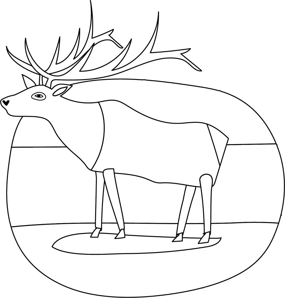 Desenho de Veados para colorir e imprimir: número 23