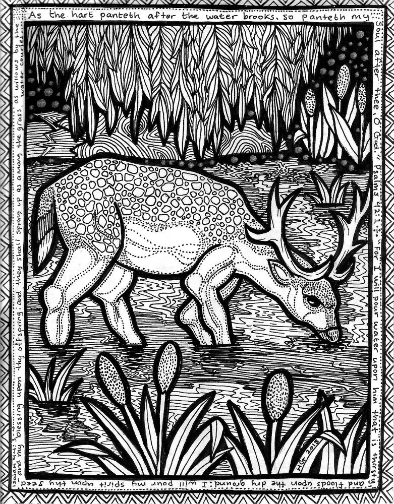 Desenho de Veados para colorir e imprimir: número 28