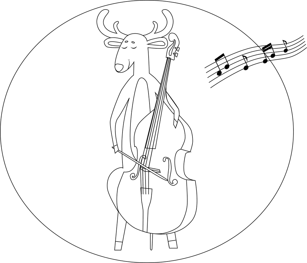 Desenho de Veados para colorir e imprimir: número 32