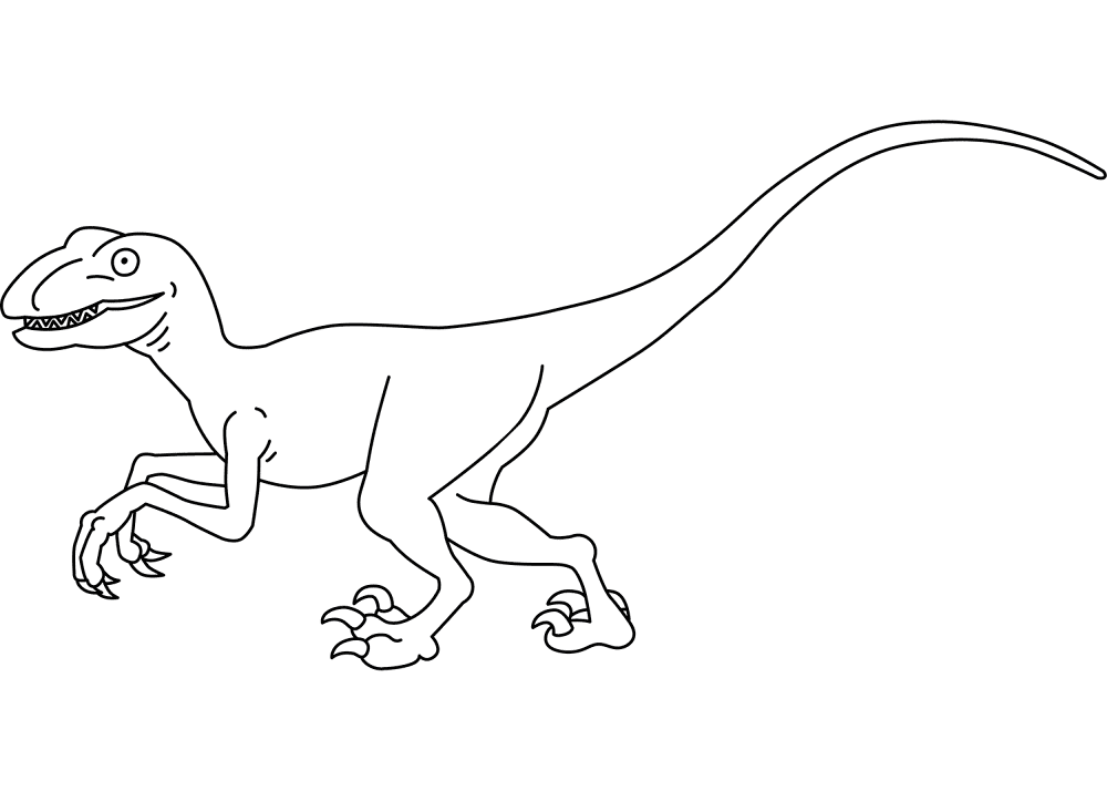 Desenho de Velociraptor para colorir e imprimir: número 1