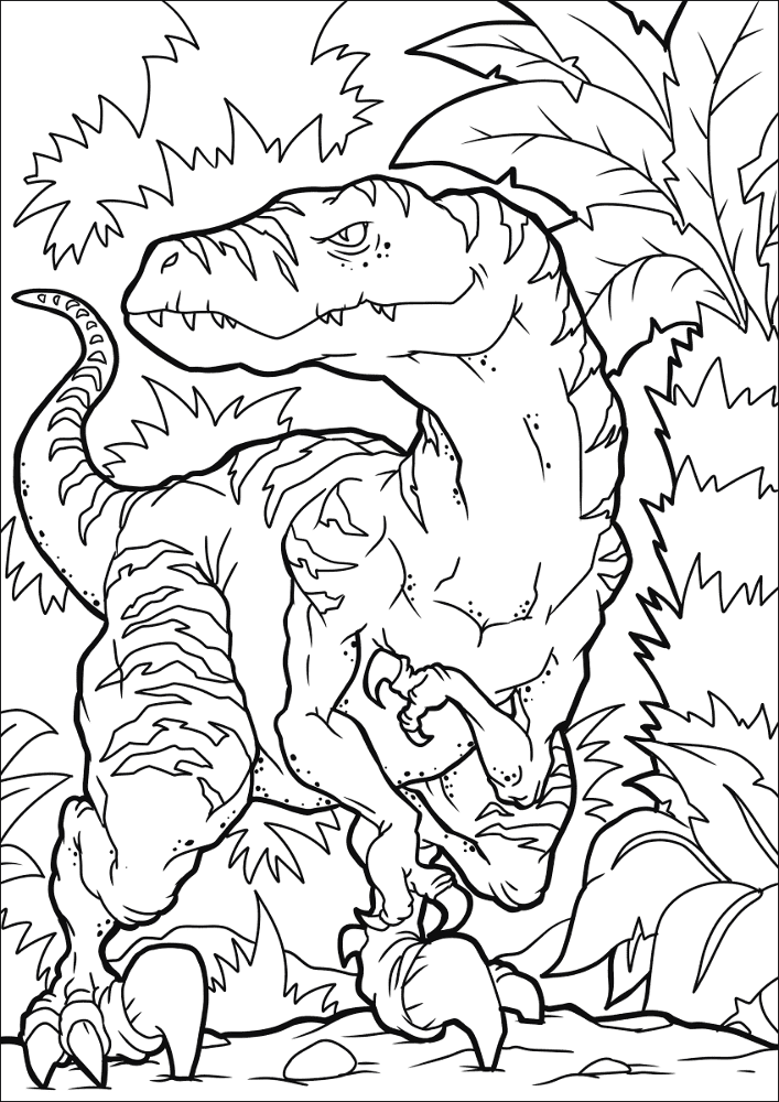 Desenho de Velociraptor para colorir e imprimir: número 2