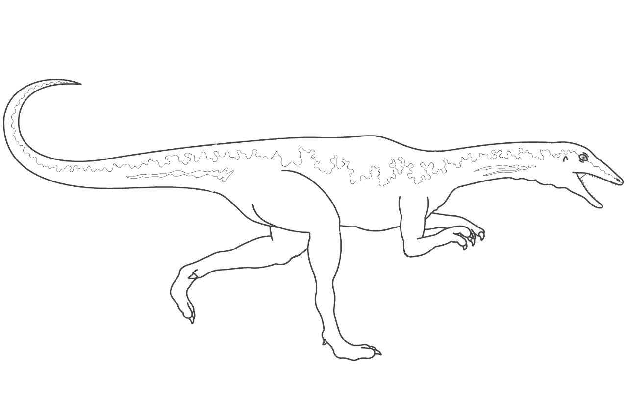 Desenho de Velociraptor para colorir e imprimir: número 4