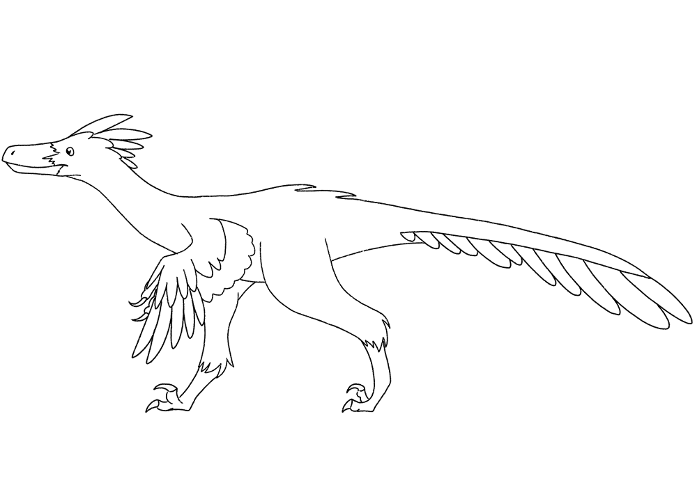 Desenho de Velociraptor para colorir e imprimir: número 6