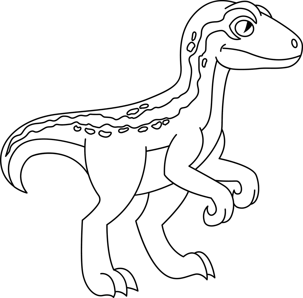 Desenho de Velociraptor para colorir e imprimir: número 8
