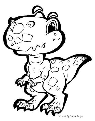 Desenho de Velociraptor para colorir e imprimir: número 9