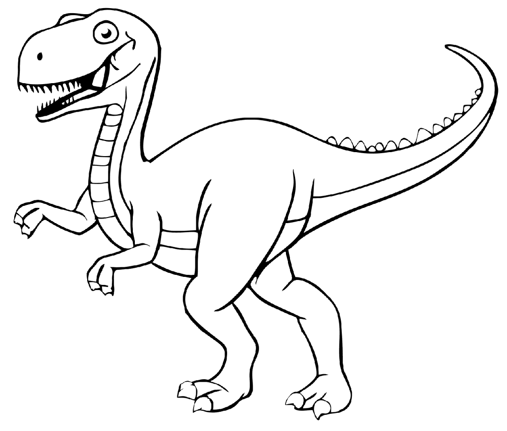 Desenho de Velociraptor para colorir e imprimir: número 10