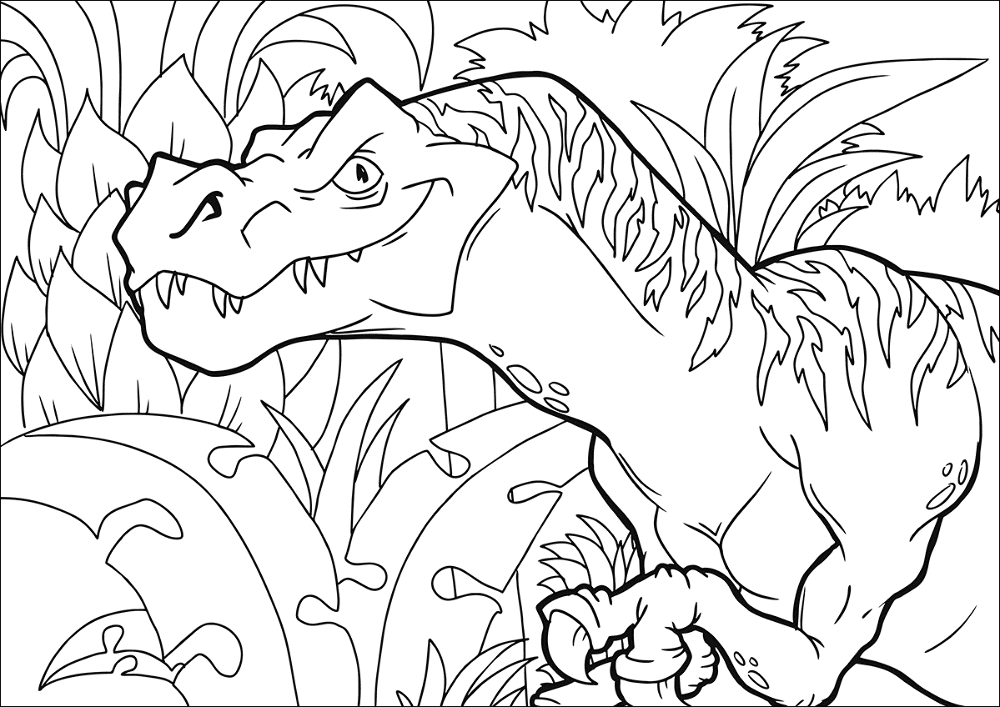Desenho de Velociraptor para colorir e imprimir: número 13