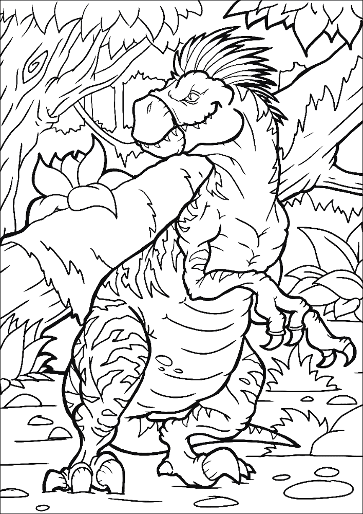 Desenho de Velociraptor para colorir e imprimir: número 14