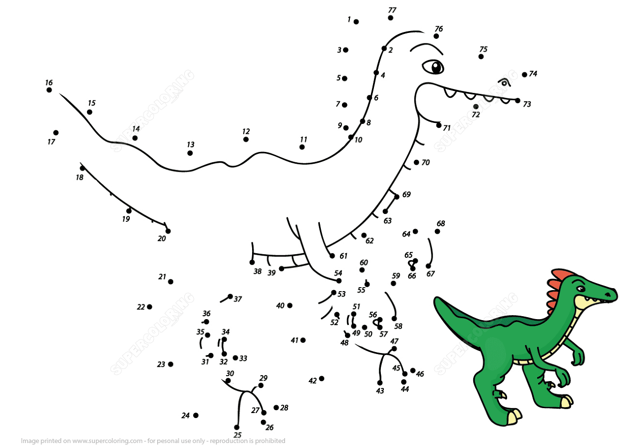 Desenho de Velociraptor para colorir e imprimir: número 18