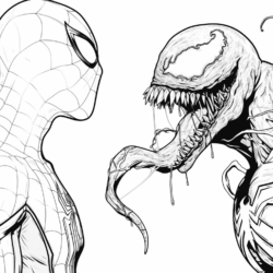 Desenho de Venom para colorir e imprimir: número 2
