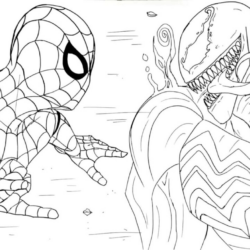 Desenho de Venom para colorir e imprimir: número 3