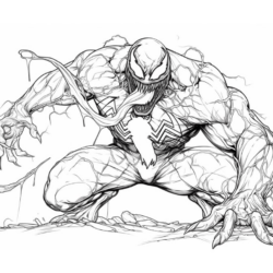 Desenho de Venom para colorir e imprimir: número 5