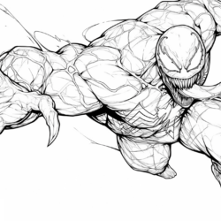 Desenho de Venom para colorir e imprimir: número 6