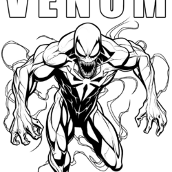 Desenho de Venom para colorir e imprimir: número 7