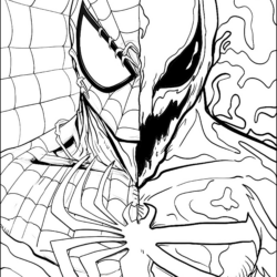 Desenho de Venom para colorir e imprimir: número 8