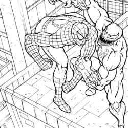 Desenho de Venom para colorir e imprimir: número 9