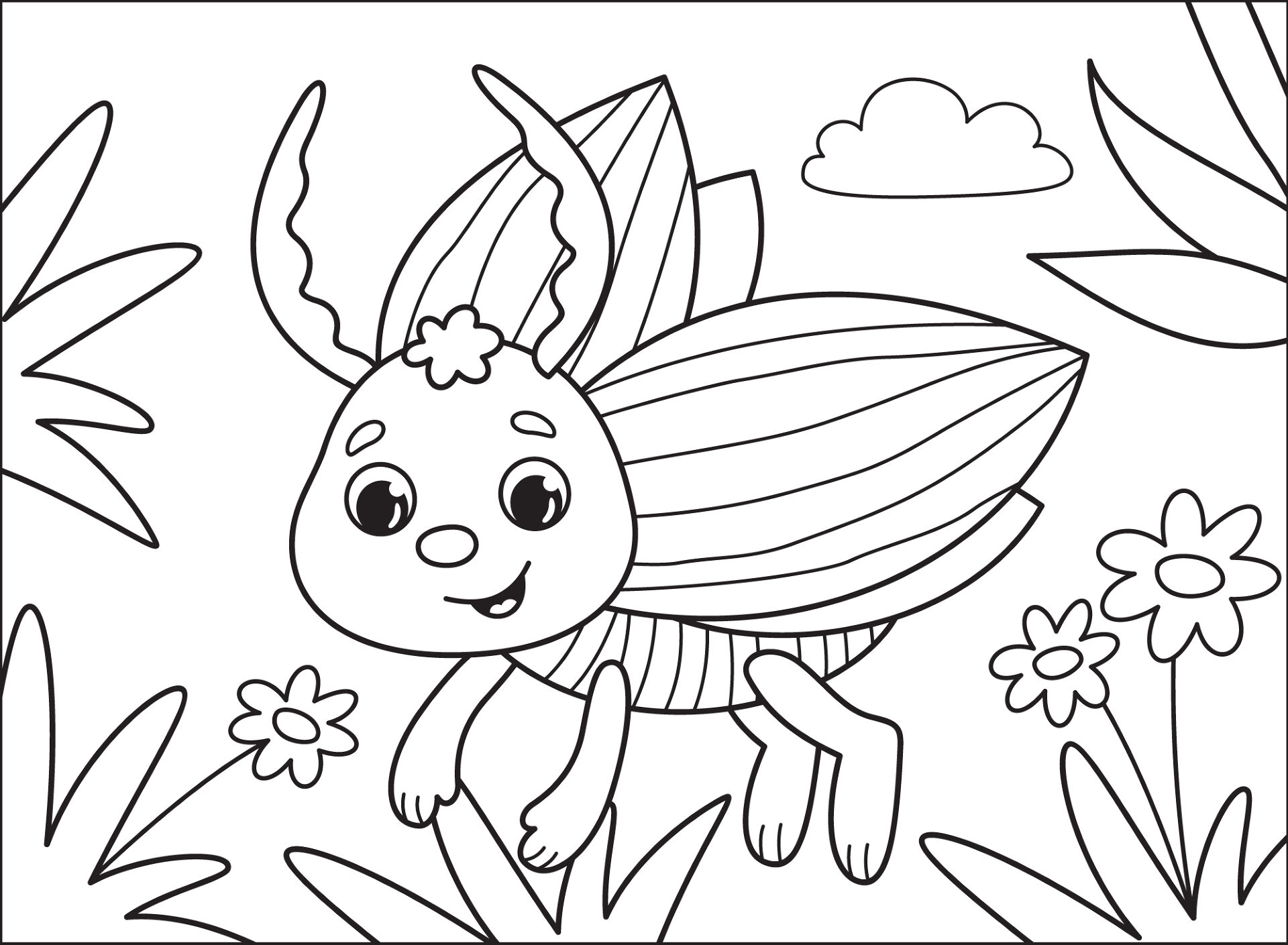 Desenho de Verão para colorir e imprimir: número 12