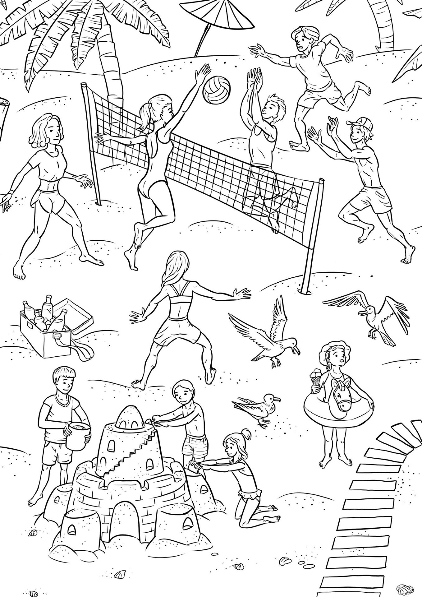 Desenho de Verão para colorir e imprimir: número 44