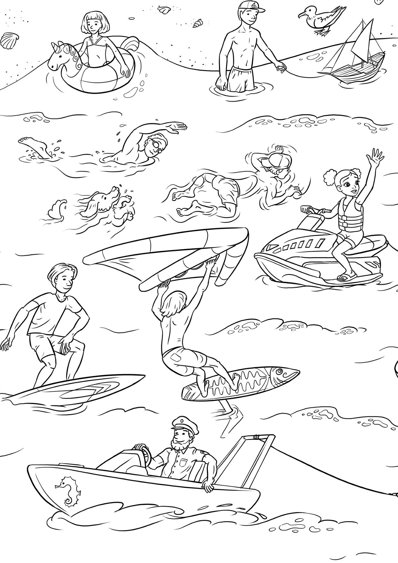 Desenho de Verão para colorir e imprimir: número 46