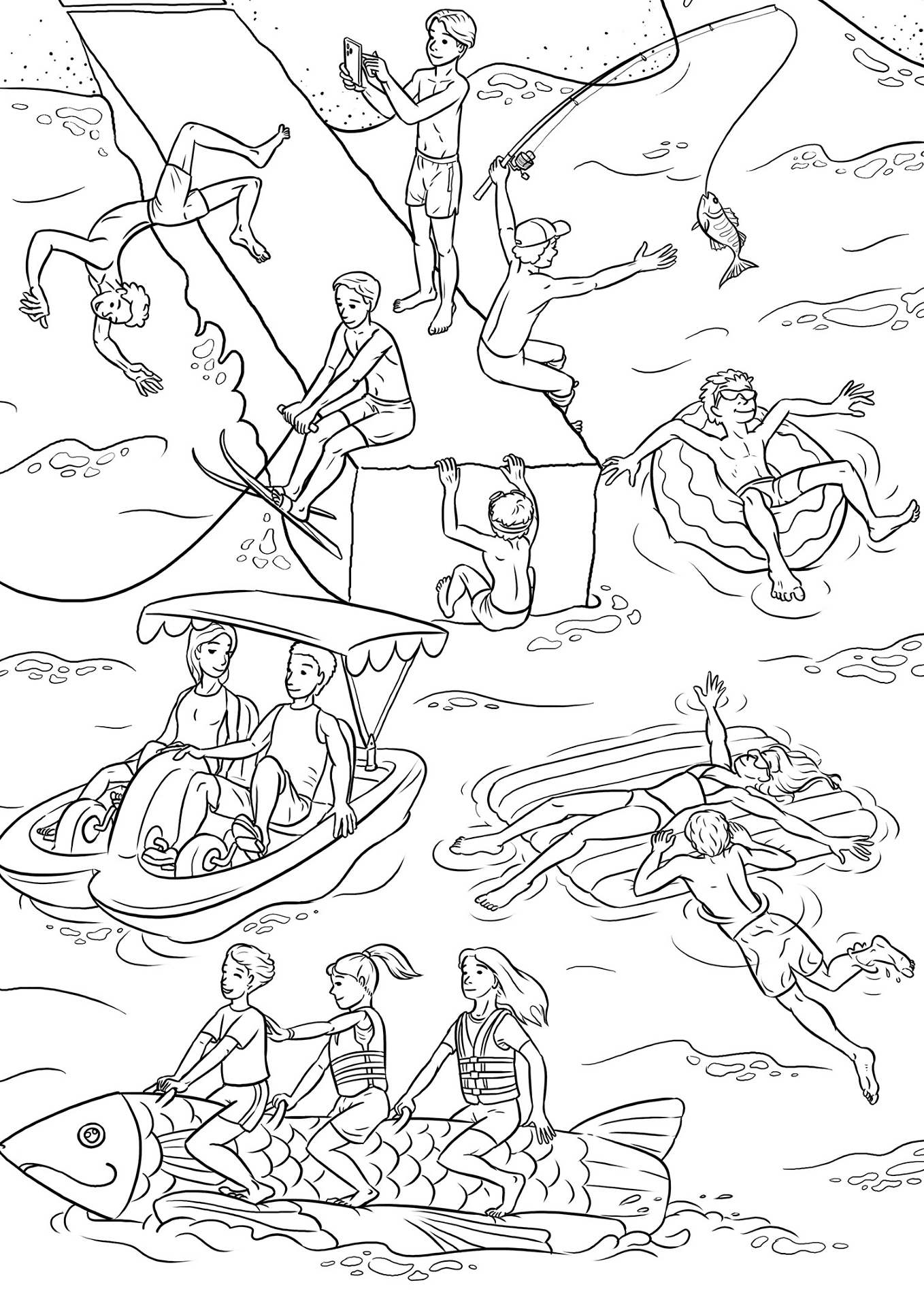 Desenho de Verão para colorir e imprimir: número 47