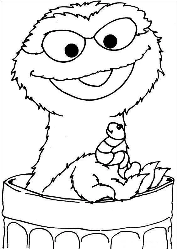 Desenho de Vila Sesamo para colorir e imprimir: número 4