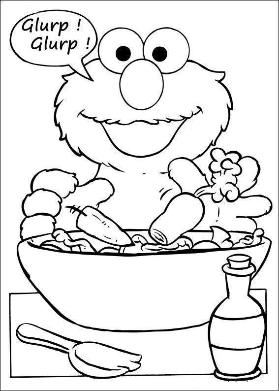 Desenho de Vila Sesamo para colorir e imprimir: número 14
