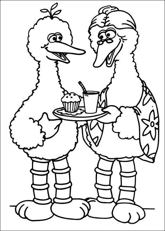 Desenho de Vila Sesamo para colorir e imprimir: número 17