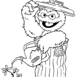 Desenho de Vila Sesamo para colorir e imprimir: número 18