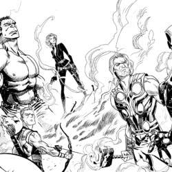 Desenho de Vingadores para colorir e imprimir: número 4