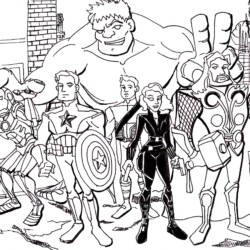 Desenho de Vingadores para colorir e imprimir: número 5