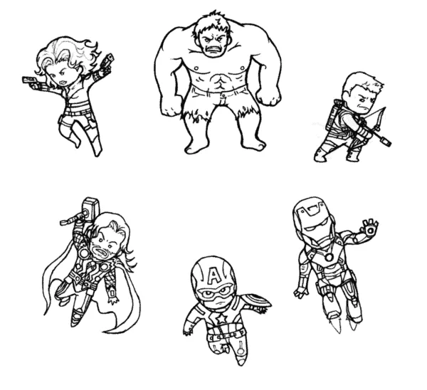Desenho de Vingadores para colorir e imprimir: número 8