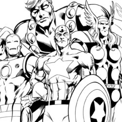 Desenho de Vingadores para colorir e imprimir: número 13