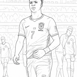 Desenho de Vini Jr para colorir e imprimir: número 1