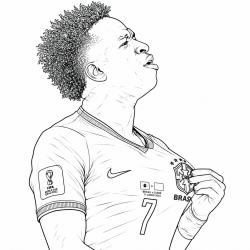 Desenho de Vini Jr para colorir e imprimir: número 2