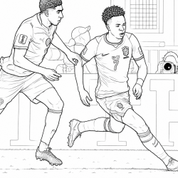 Desenho de Vini Jr para colorir e imprimir: número 3