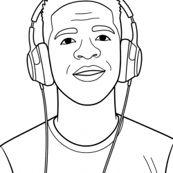 Desenho de Vini Jr para colorir e imprimir: número 5
