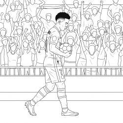 Desenho de Vini Jr para colorir e imprimir: número 7