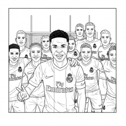 Desenho de Vini Jr para colorir e imprimir: número 8