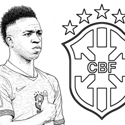 Desenho de Vini Jr para colorir e imprimir: número 12