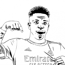 Desenho de Vini Jr para colorir e imprimir: número 17