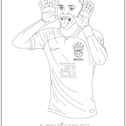 Desenho de Vini Jr para colorir e imprimir: número 19